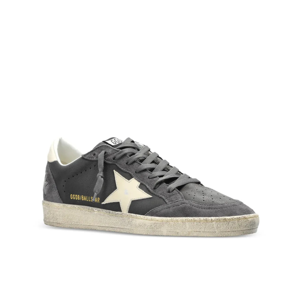 GOLDEN GOOSE BALLSTAR GREY LEATHER/SUEDE SNEAKERS MEN