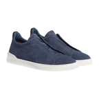 Zegna Grey Mélange Suede Triple Stitch™ Sneakers