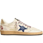 Ball Star trainers in nappa leather with blue suede star and platinum leather heels tab