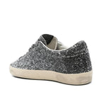 Golden Goose Super Star trainers with glitter upper and silver metallic leather star