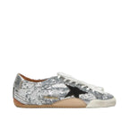 Women's True-Star in silver sequins with black star and silver leather heel tab