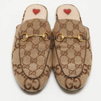 Gucci Beige/Brown GG Canvas Princetown Flat Mules