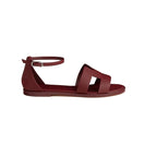 Hermès Santorini Sandals Epsom Rouge