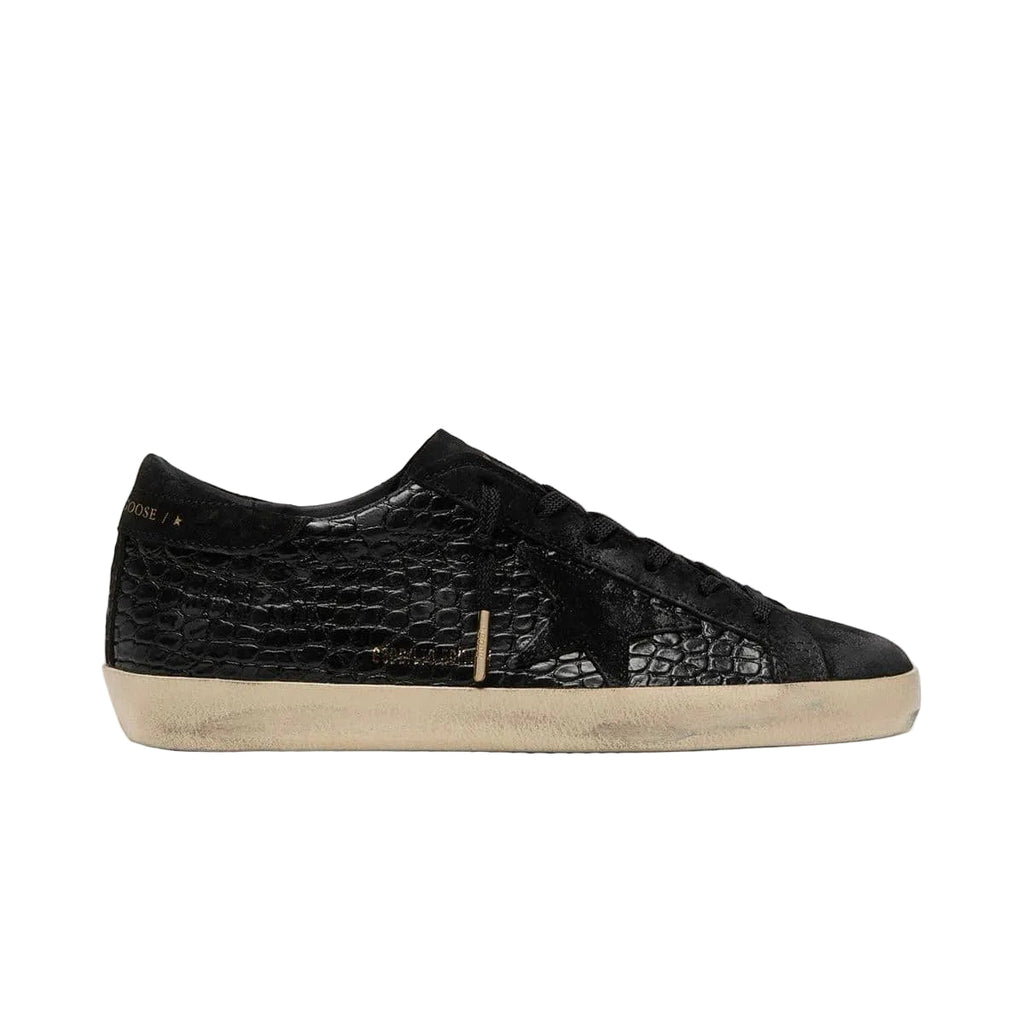Golden Goose Super-Star LTD in crocodile-print leather with black suede inserts