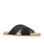 Brunello Cucinelli Black Suede Crossover Black Sandals