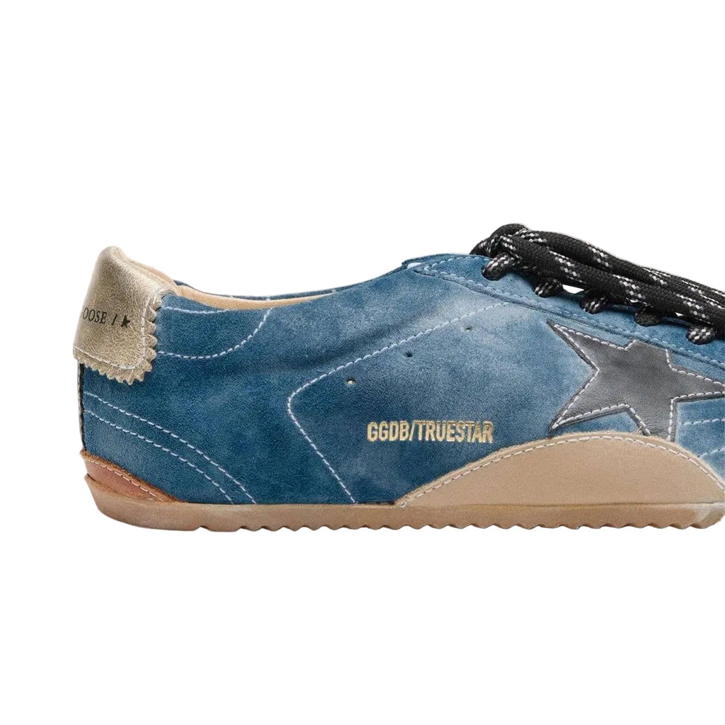 Golden Goose True-Star in teal suede with black star and cream heel tab(Women's)