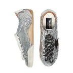Women's True-Star in silver sequins with black star and silver leather heel tab
