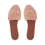 Loro piana Summer Charms Sandal Suede Goatskin Precious Rose