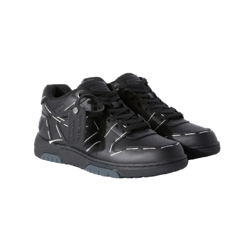 OFF-WHITE Out Of Office OOO low Tops Sartorial Stitching Black