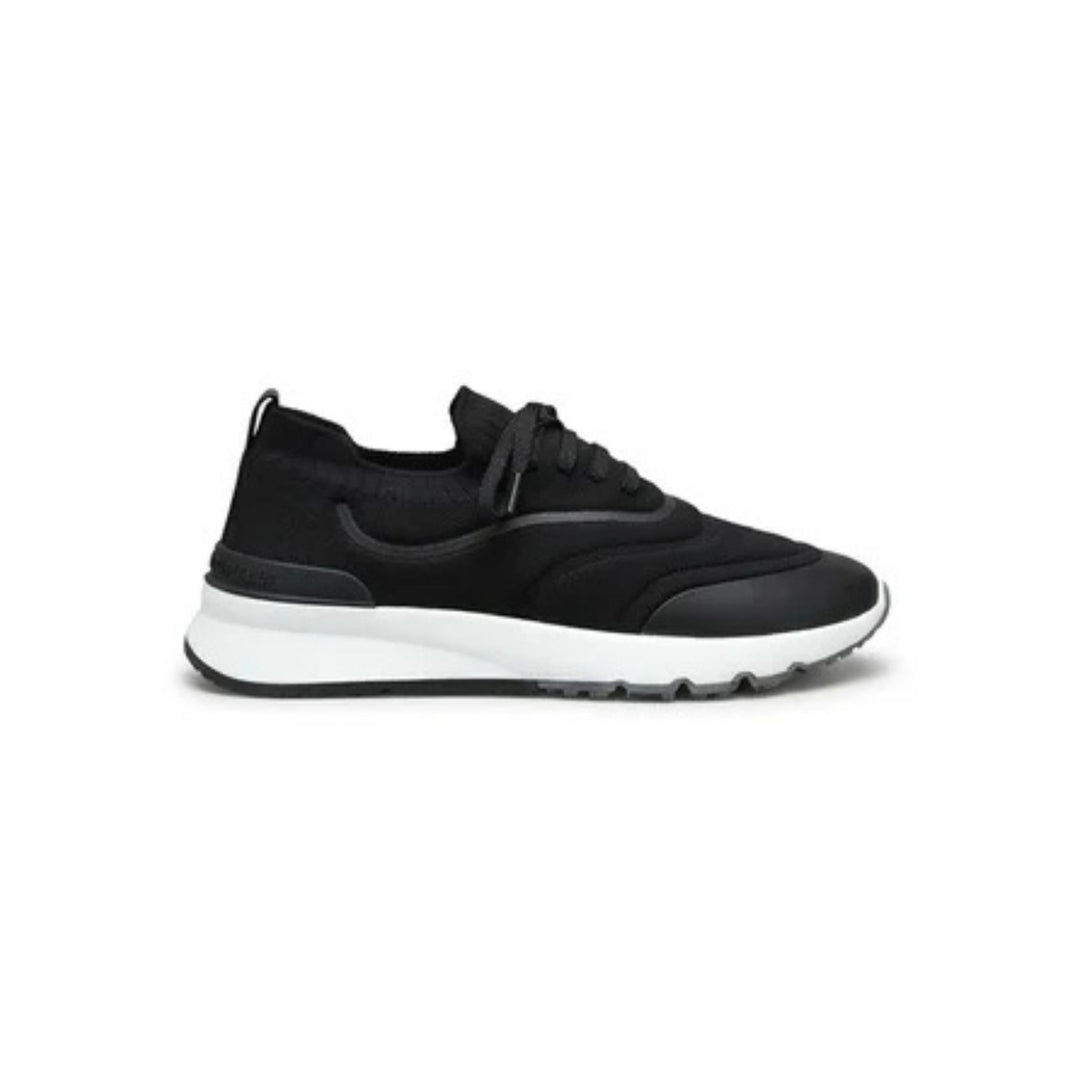 Brunello Cucinelli Techno Cotton Knit Runners With Heat-Bonded Details Black