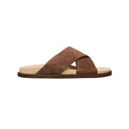 Brunello Cucinelli Brown Suede Crossover Sandals