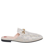 Gucci Cream Canvas Princetown Horsebit Mules