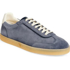 Brunello Cucinelli Men's Suede T-Toe Low-Top Blue Sneakers