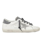 Golden Goose Super Star trainers with silver glitter heels tab