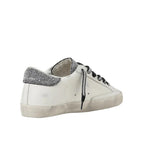 Golden Goose Super Star trainers with silver glitter heels tab