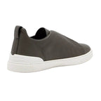 Zegna Triple Stitch Leather Grey sneakers.