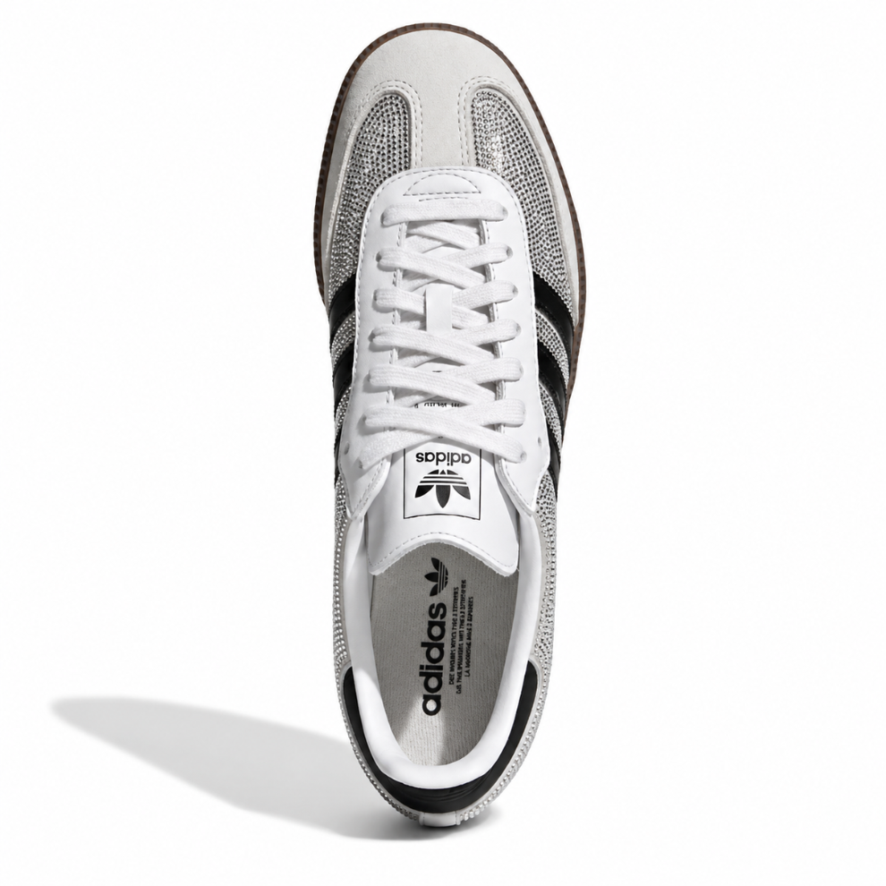 adidas Samba Og Rhinestone Crystal White Silver.