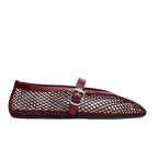 ALAÏA Fishnet Ballet Flats Maroon